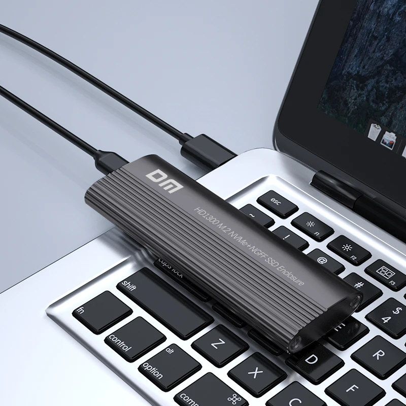 DM M.2 NVME/NGFF Dual protocol SSD Type-C Converter Adapter Enclosure Case Solid State Hard Disk Box HD1300