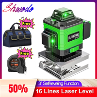 Best Professional Laser Tools High Power Battery Green Laser Level 4D 16 Lines 360 Horizontal Vertical Self-leveling Laser Level