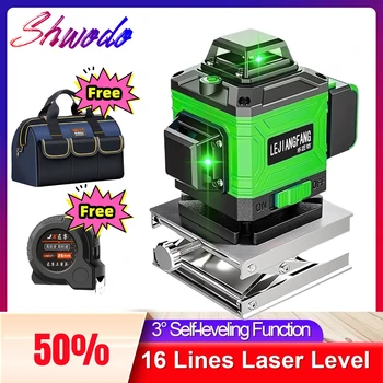 Most professional laser tools high power battery green laser level 4D 16 lines 360 horizontal vertical self leveling laser level