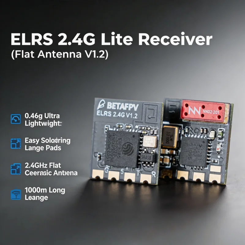 BETAFPV ELRS Lite  Receiver 2.4GHz Nano RX Flat Tower Antenna V1.2 for Meteor65 Meteor75 Tiny Whoop FPV Racing Drone 2026 New
