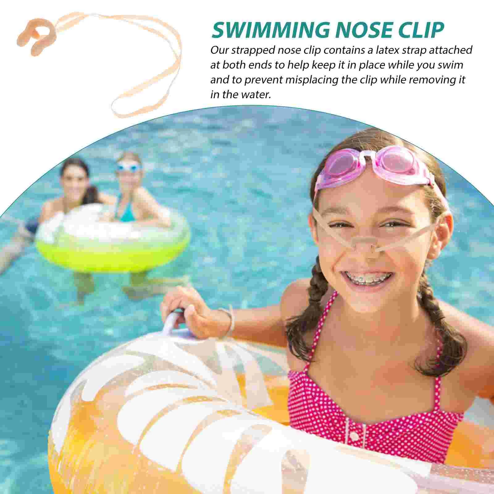 Swimming Nose Clip with String Comfortable Latex Plugs for Kids and Adults nose clip for swimming latex nose clip