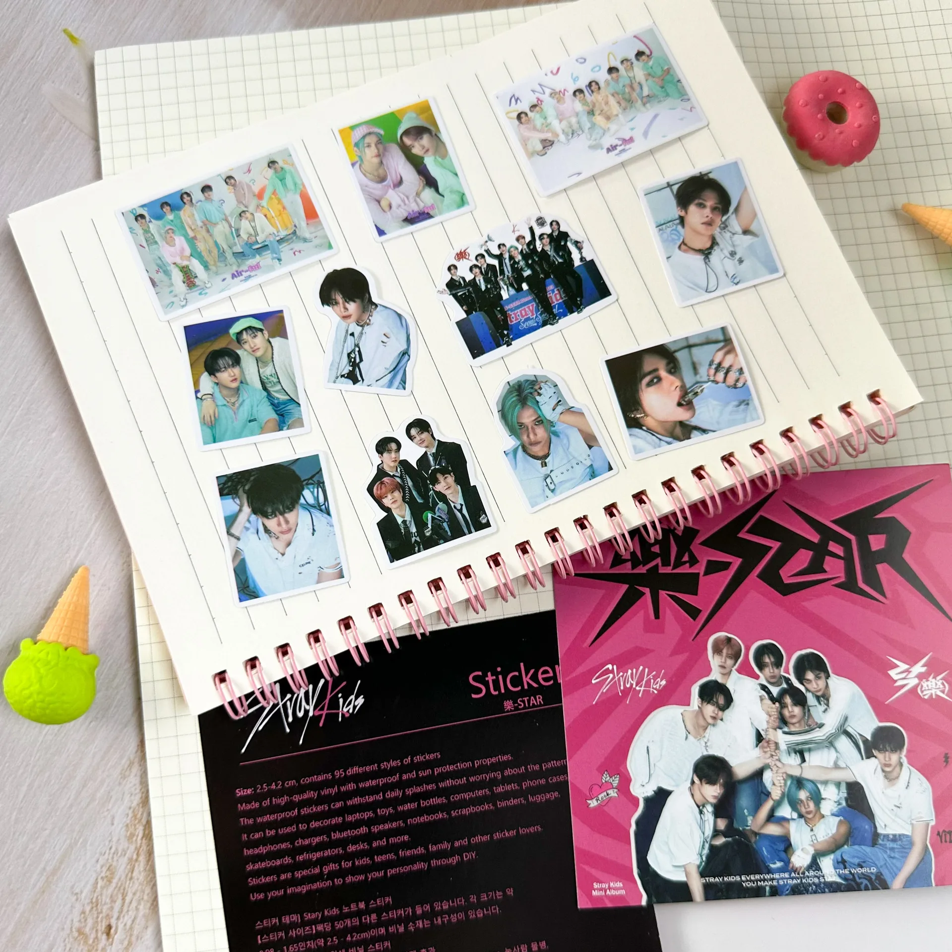 K-pop menino grupo 95 álbuns adesivos combinando, mercadorias de celebridades, adesivos de scrapbook, adesivos criativos para mala de viagem