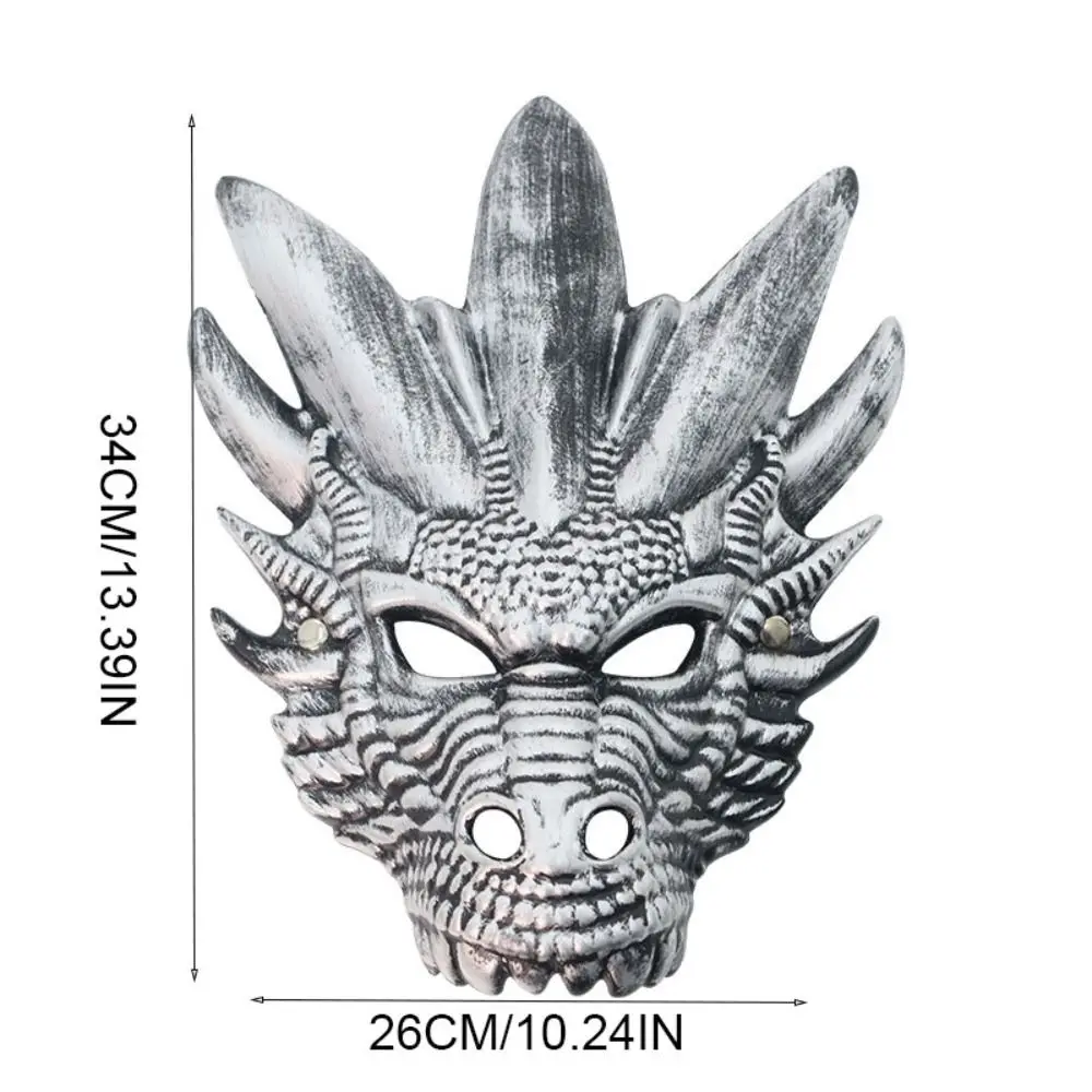 Creative Plastic Dragon Head Mask Animal Cosplay Accessories Halloween Mask Full Face Dress Up Props Masquerade Mask Women