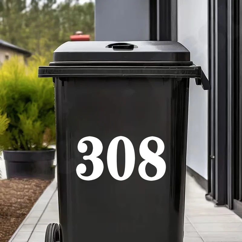Wheelie Bin Stickers Self-Adhesive Trash Can Labels PVC Number 0-9 Letters A-G Stickers Garage Car Bins Stickers Weatherproof