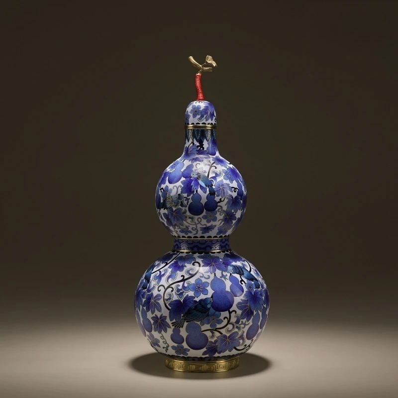Living room copper cloisonne gourd ornament, handicrafts