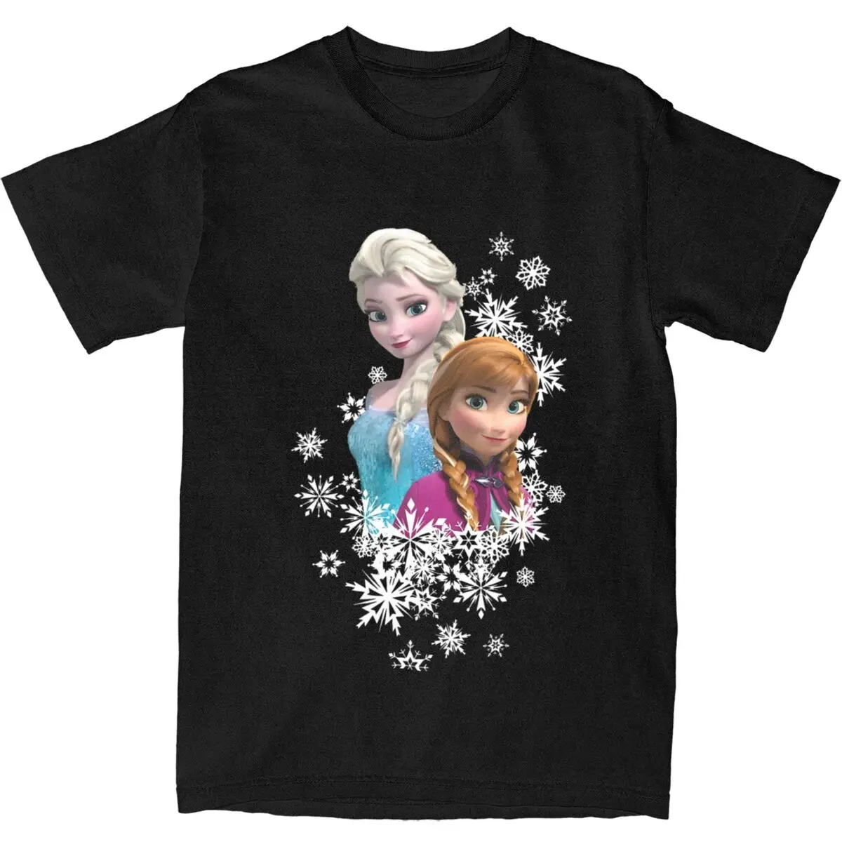 Haikyuu T-Shirt Frozen Anna And Elsa Snowflakes 100% Cotton T Shirts Leisure Tshirt for Mens Summer Y2K Retro Casual Top Tees