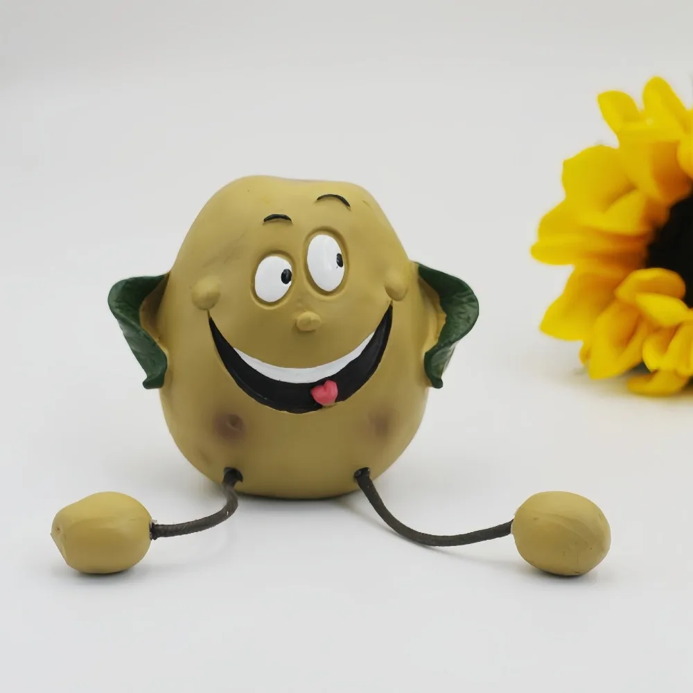 الكرتون الفاكهة الخضار تمثال الأفوكادو البروكلي البطاطس الجزر سطح المكتب الحلي الحرف اليدوية الراتنج الحرف #4