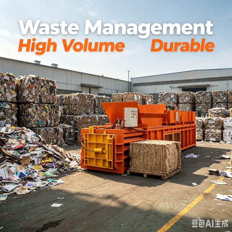 40 Ton Compact Light Body Fully Automatic Horizontal Baler For Mini Community Waste Cardboard Recycling Collection Station