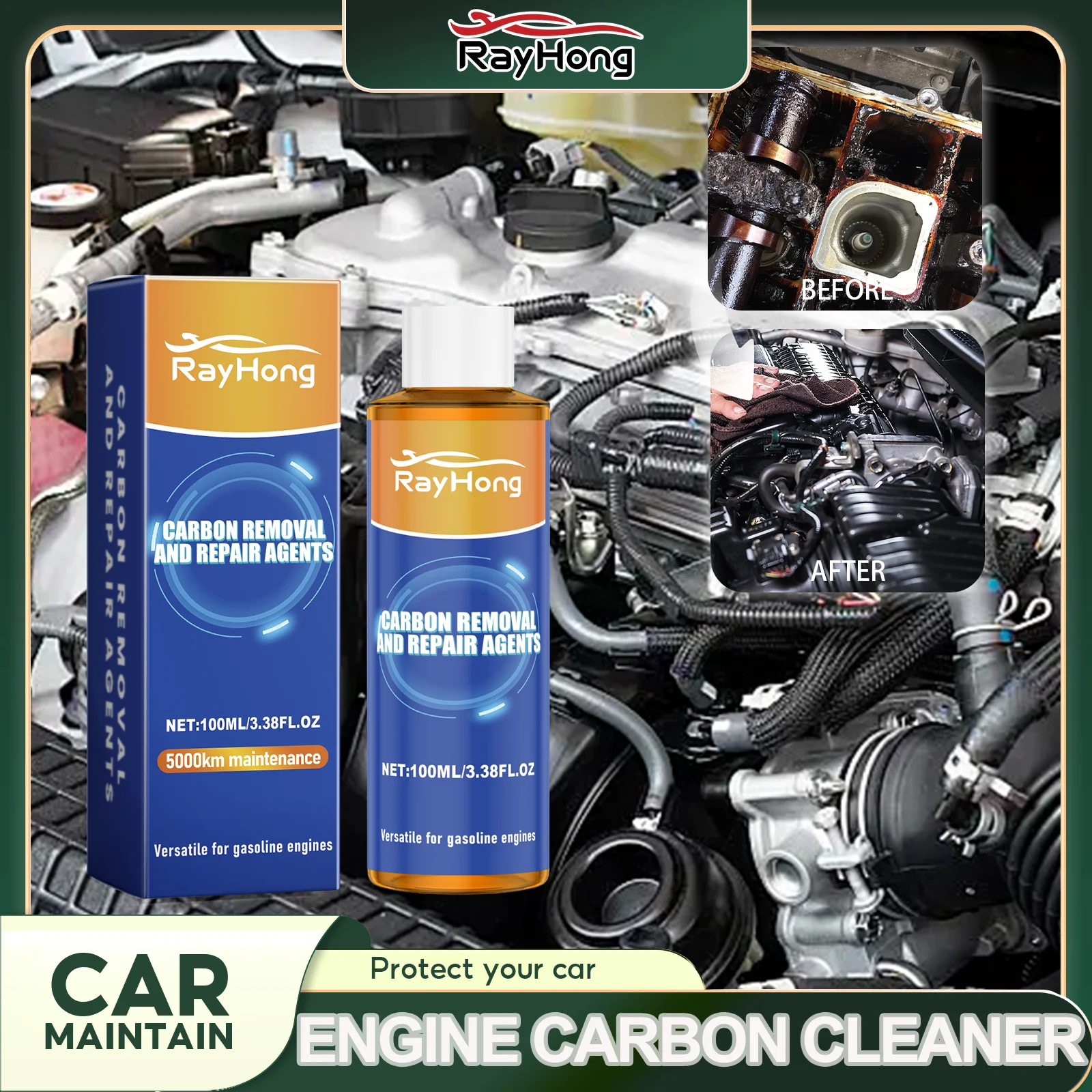 100ml Engine Restorer Carbon Cleaner Additive Wear Protection Noise and Smoke Reduction Fuel System Cleaner Performance Booster