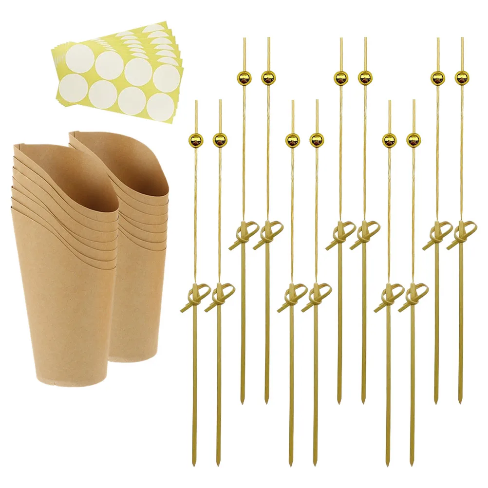 

1 set 1 Set Kraft Paper Snack Cups French Fries Holders Disposable Food Containers For Party Birthday Popcorn Holders