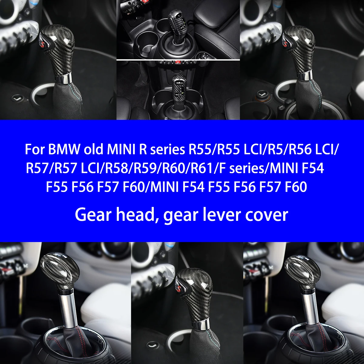 

For BMW's Old MINI R5 R55/56/57/58/59/60 LCI F54 F55 F56 F57 F60 Dry Carbon Fiber Transmission Head Cover Interior Parts
