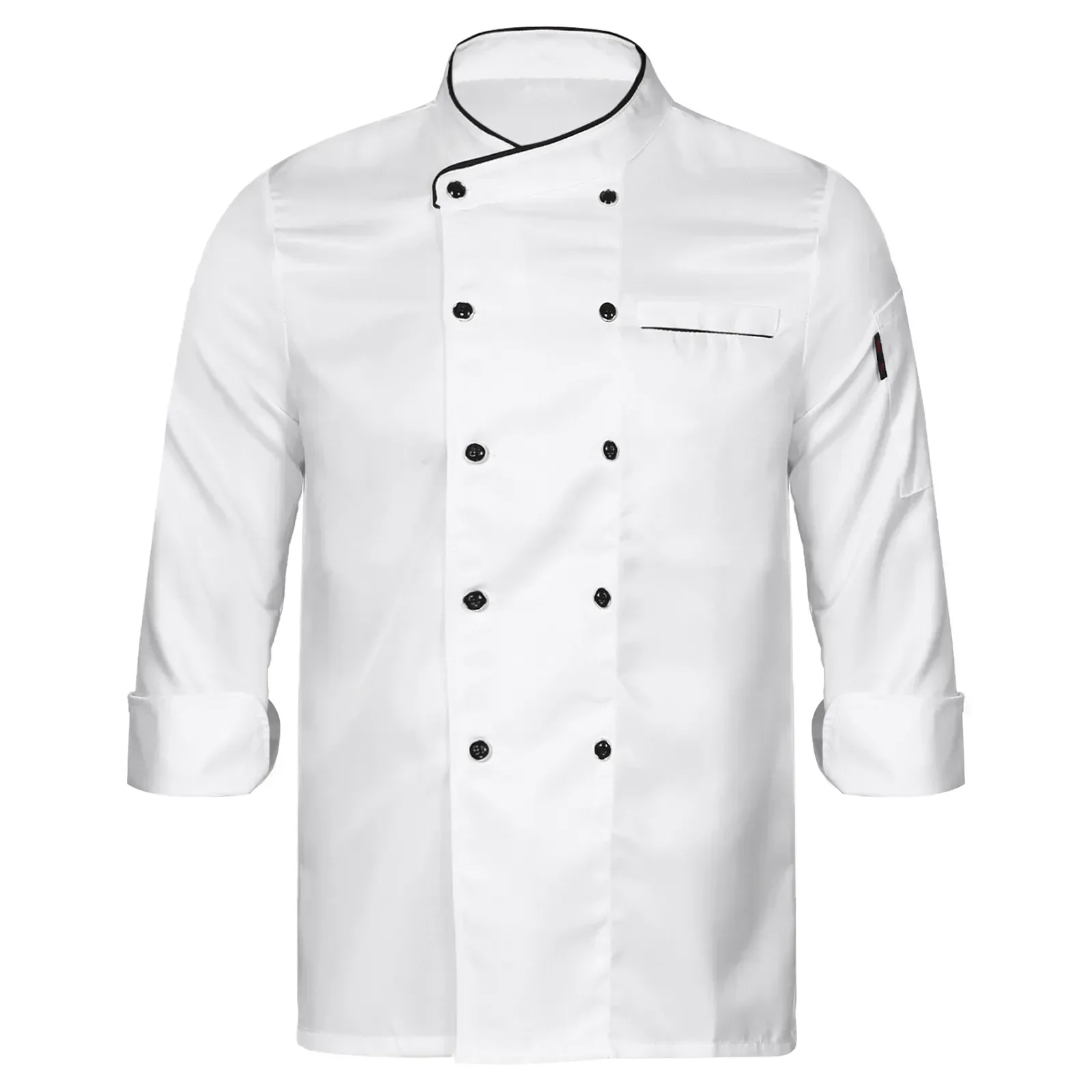 Unisex Jas Dames Mouw Chef-Kok Keuken Werk Lange Double-Breasted Kantine Restaurant Korte Mannen Uniform Hotel Jas Bakkerij