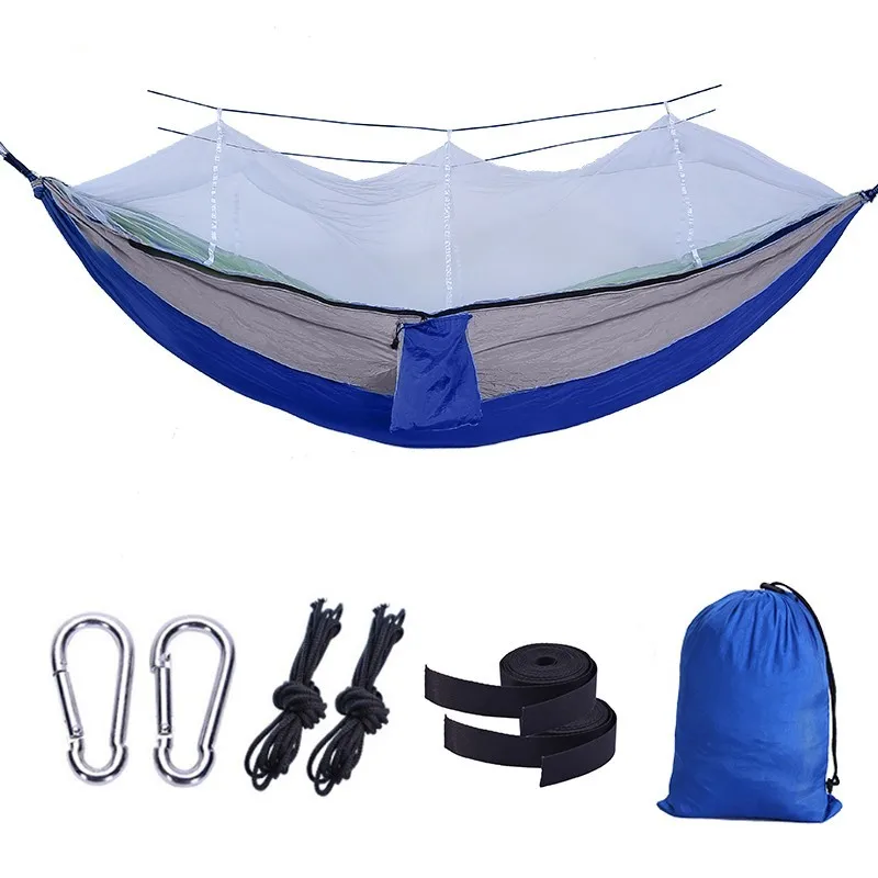 

Factory Wholesale Easy to Use Hammocks Nylon Hammock With Mosquito Net for Outdoor Hiking