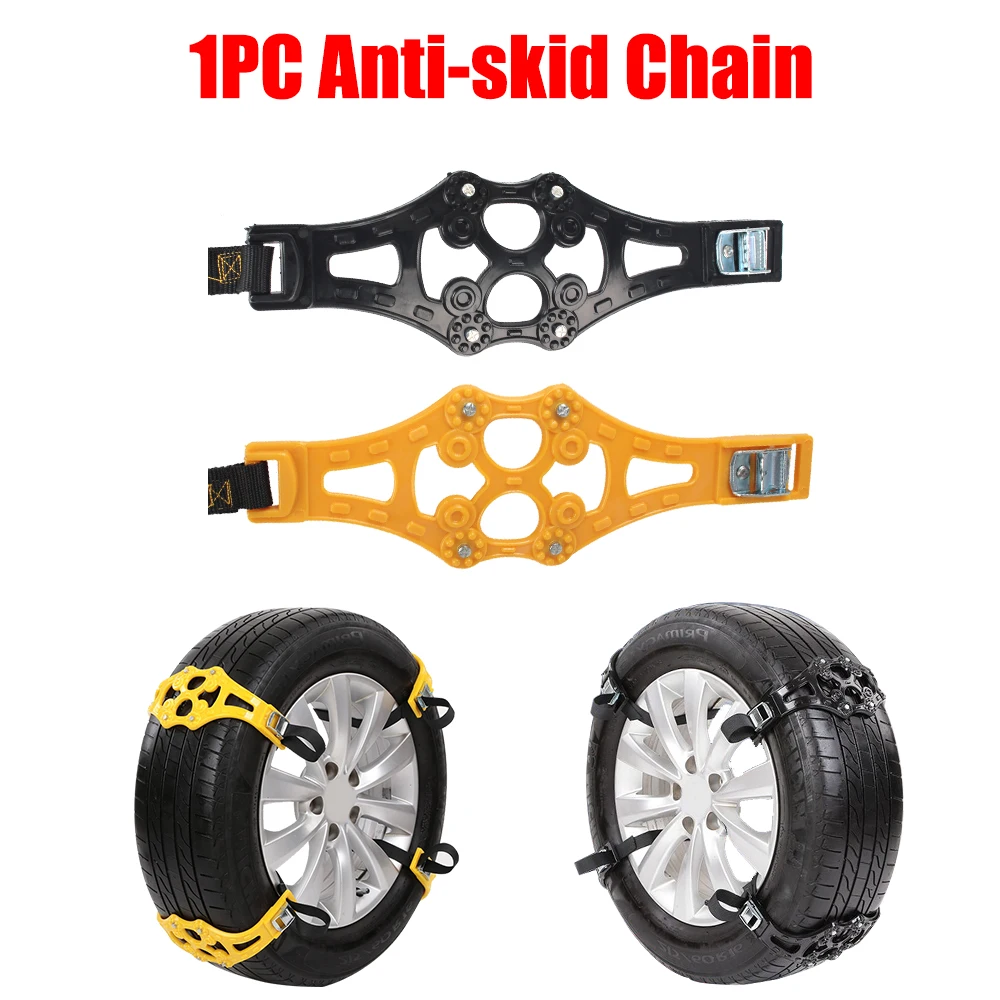 Car Tire Chains Motorcycle Tyre Wheel Chains With Auto Fasteners Straps Anti-skid Snow Winter Roadway Safety TPU Accessories