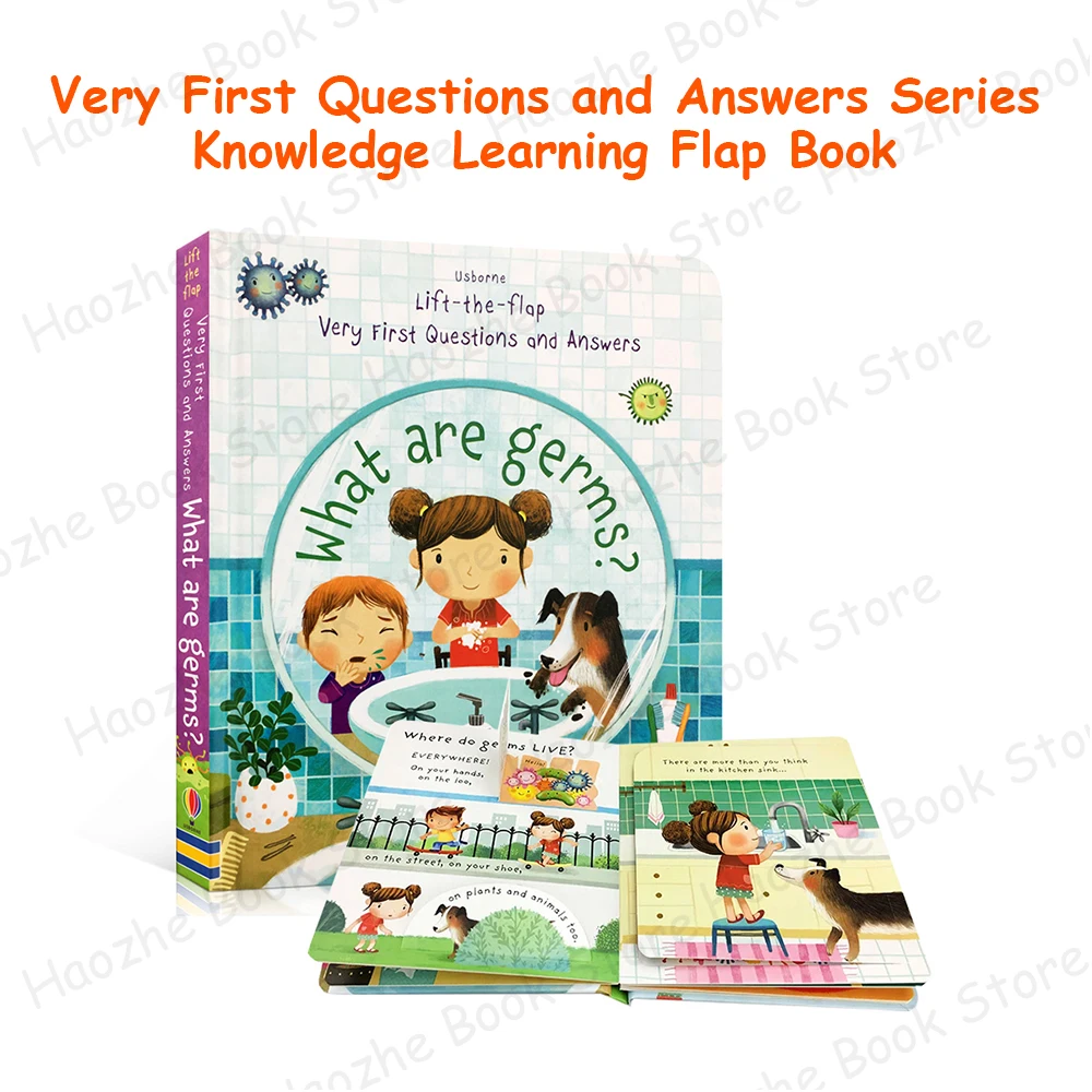 What are Germs Usborne Lift the flap Activity English Book Montessori Knowledge Learning for Kindergarten Preschool Kids Reading