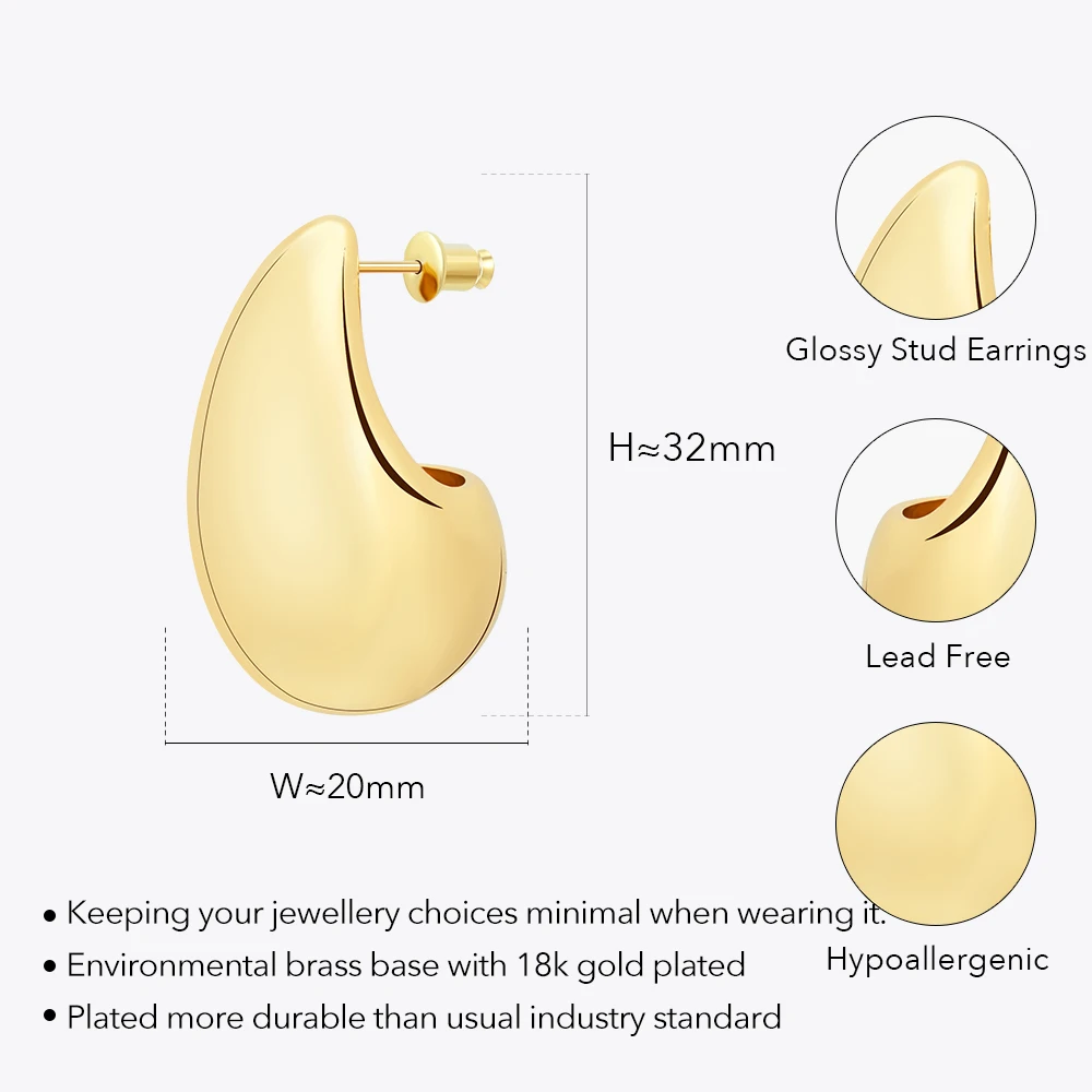 ENFASHION Glossy Stud Earrings For Women Gold Color In Earings Fashion Cute Jewelry Aretes De Mujer Birthday Wholesale E231503