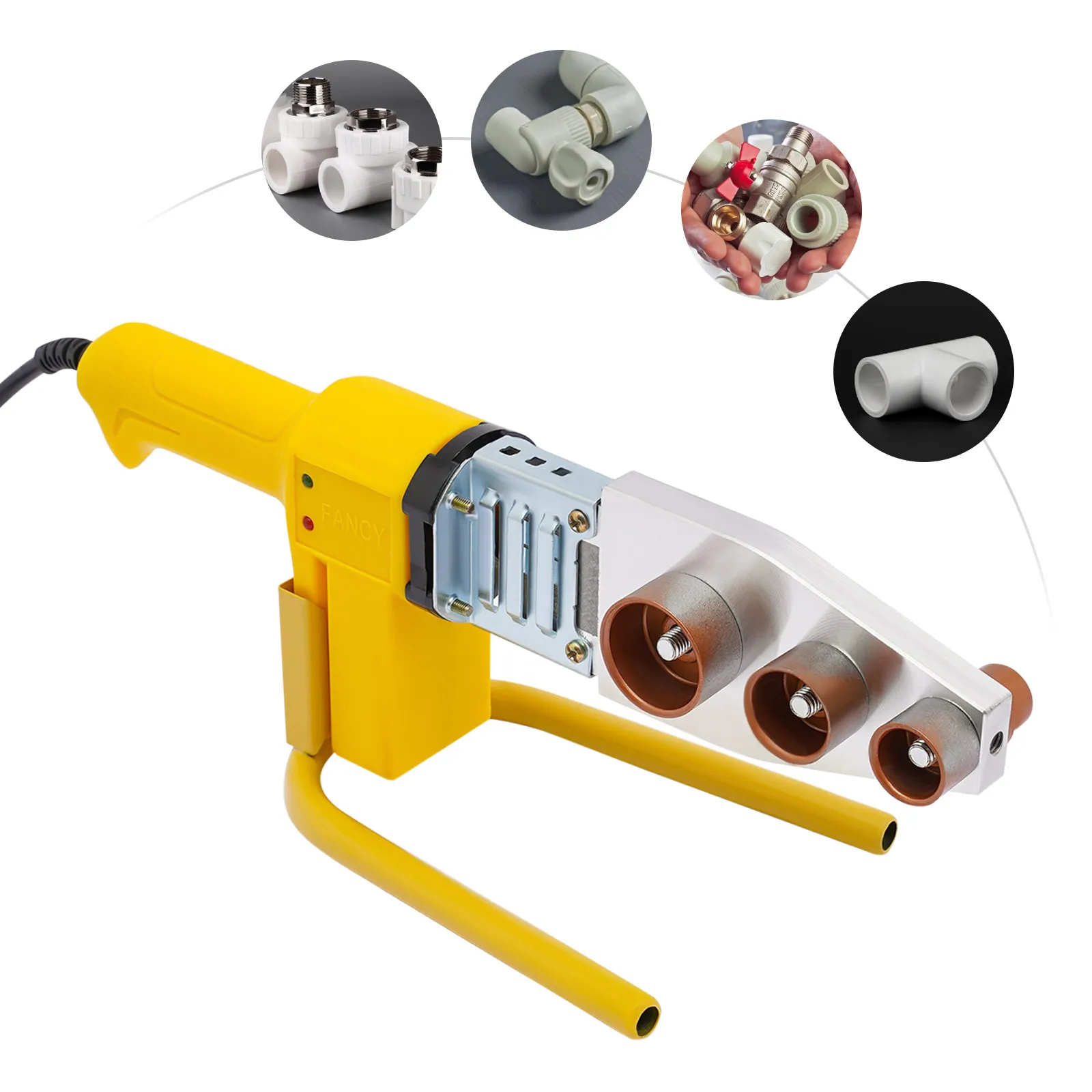 800w ABS Haute Efficacité 280-300 ℃   Machine à fusion à chaud à température constante avec 6 têtes de moulage et un support en forme de U