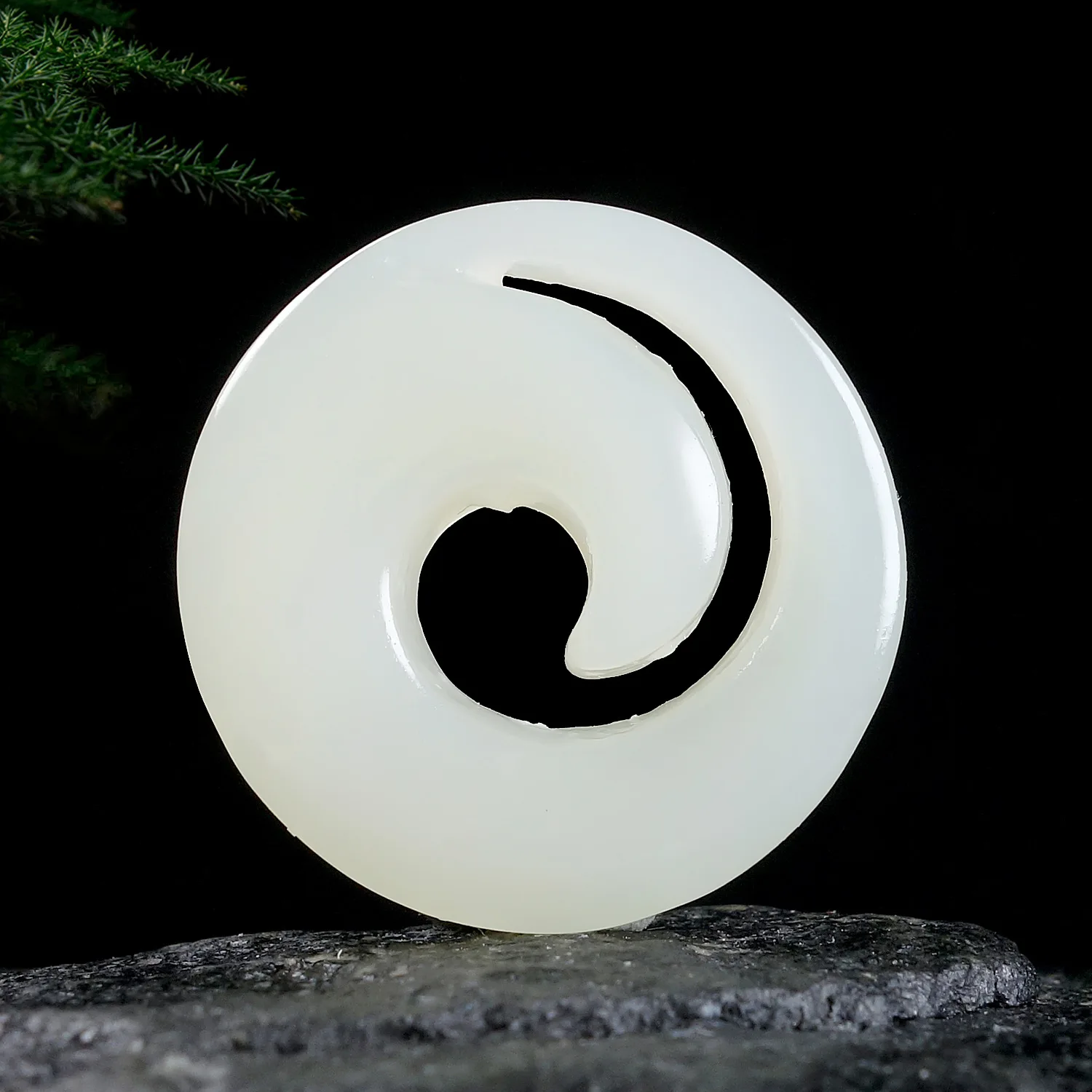 White Jade Time Running Pendant for Men and Women
