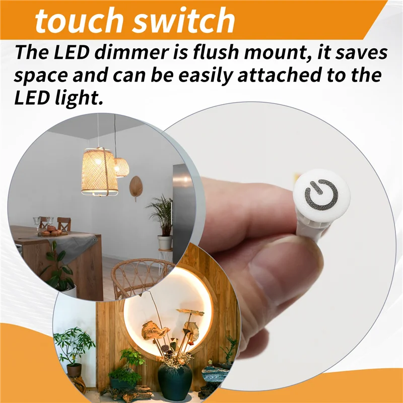 A23F-2Pcs Touch Dimmer Switch DC3.7V 5V 12V Stepless Dimmer Switch Sensor For LED Light, RV, Cabinet, Wardrobe And Strip