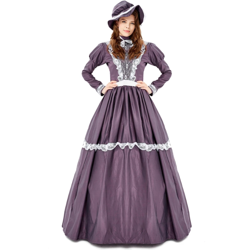 

Halloween Medieval Retro Princess Manor Maid Butler Role Playing Women Wear Live Royal Elegant Vampire Beer Festival Long Dress