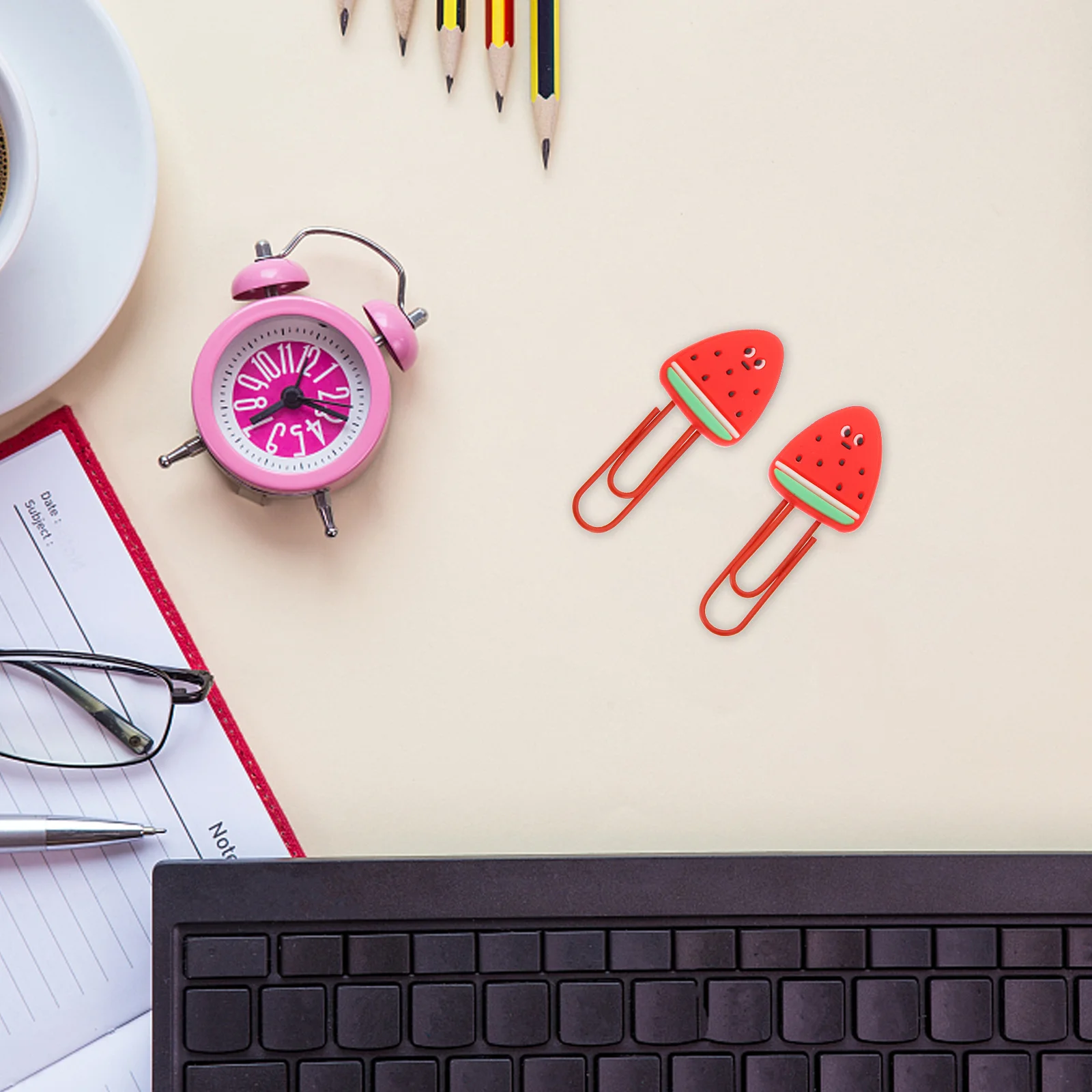 

6Pcs Creative Fruit Shape Paper Clips Colored Clips Office School Supplies File Photo Memo Holders Practical