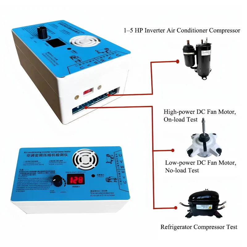 Universal Inverter Compressor Tester for 1–5HP Air Conditioner and Refrigerator HVAC Refrigeration Repair Testing Equipment