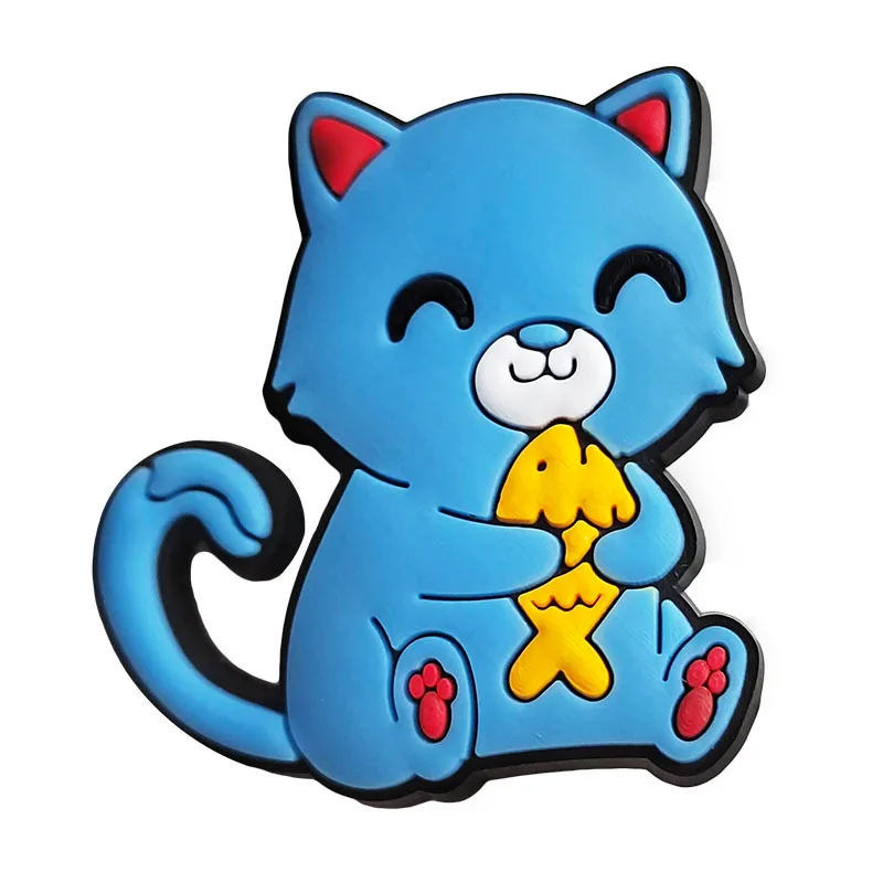 New 1Pc PVC Cute Cup Colourful Cats Shoes Charms for Crocs DIY  Clogs Kids Pin Decoration Jeans Shoe Accessories X-mas Wholesale image 6