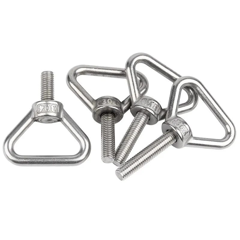1Pcs Triangular Lifting Ring Screws M8M10M12M16M20 304 Stainless Steel Round Lifting Eye Bolts Welded Load-Bearing Bolt Fastener