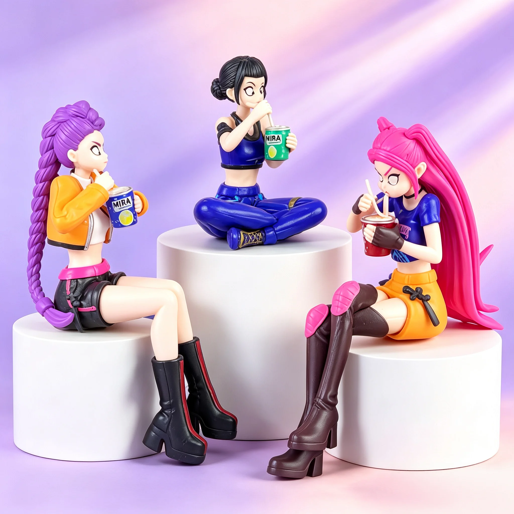 Anime Style Figure Set Cute Cartoon Collectible Figurines Mini Display Model Desktop Ornament Home Table Decoration Present Birt