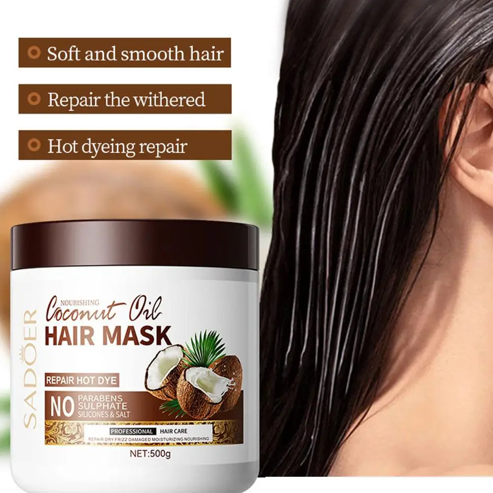 

Coconut Moisturizing Hair Mask Natural Repair Magical Dryness Repair Prevent Ends Damage Hair Frizz Tangles Mask Split F3Q0