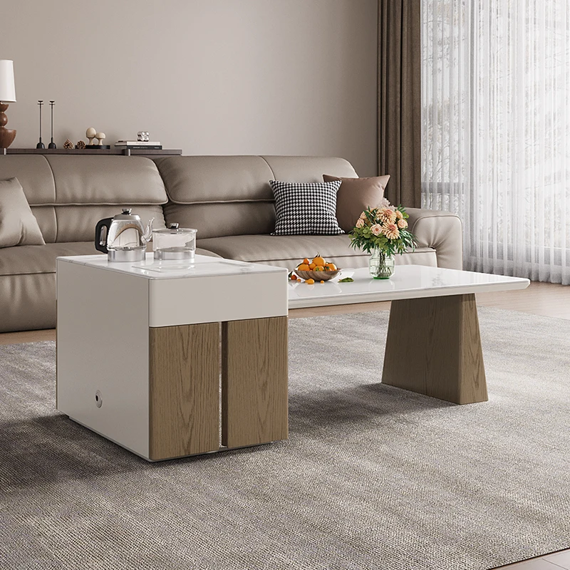 Glass coffee table light luxury modern living room home multi-functional stretchable new coffee table