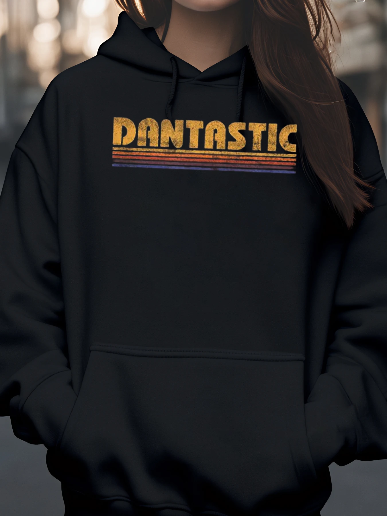 هوديي رائع بطباعة نص ريترو لملابس غير رسمية للجنسين أزياء الشارع