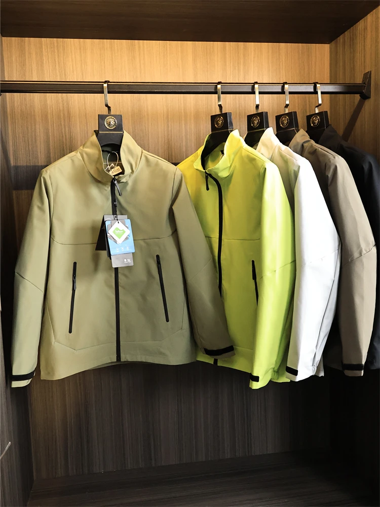 

Men's Outdoor Sports Jaet Stand Collar Full Glue Zipper Hard ell Spring 2025 Faion Urban Sle Long Sve Stand Fit