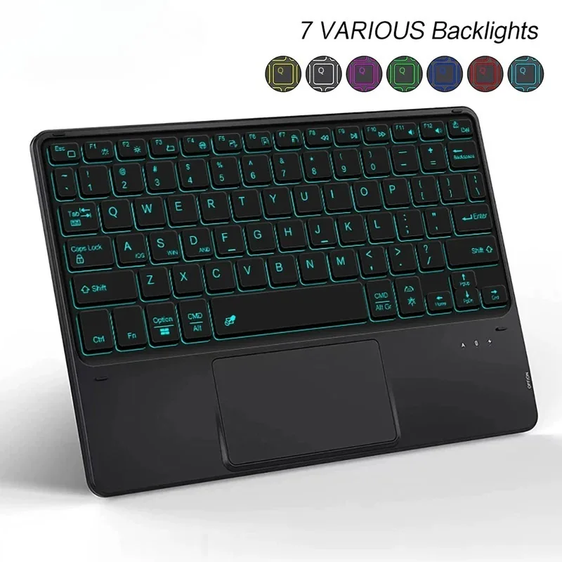 Universal 10inch Backlit Touchpad Keyboard For iPad Windows Android Portable Rechargeable Keyboards Portuguese/Spanish /Korean