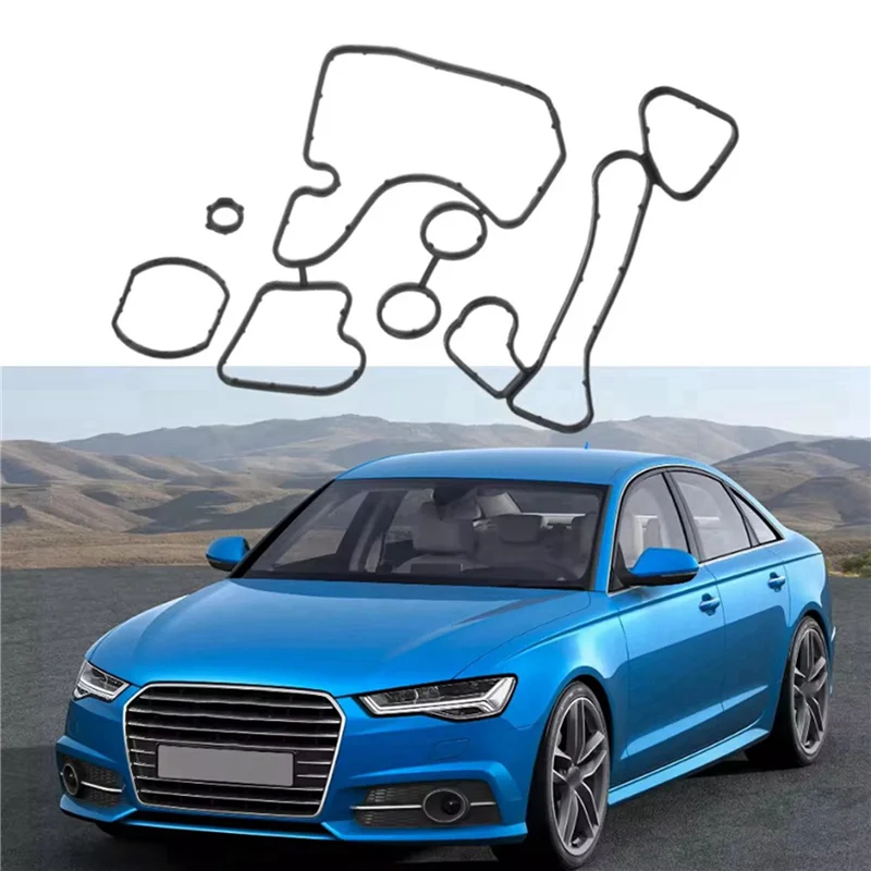 10 Set Guarnizione radiatore olio motore per A6 A7 A8 Q5 Q7 3.0L TDI V6 DIESEL A/T 059117070B 059117070 0591170A