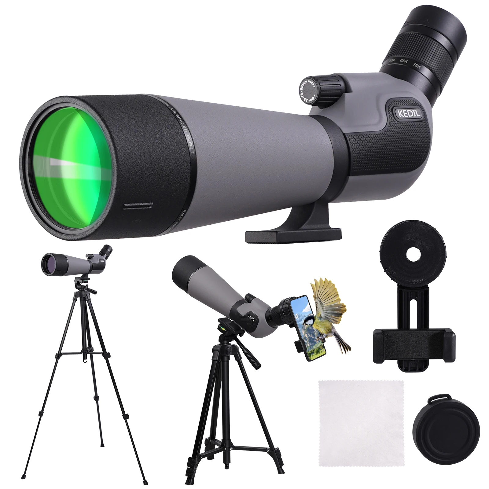 Telescopic 25-75x80 New Version Spotting Scope for Target Shooting Long Range