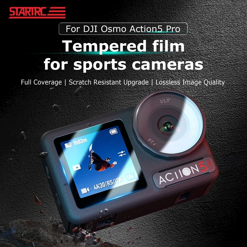 Para DJI Osmo Action 5 Pro lente de cámara deportiva HD película de vidrio templado inastillable cobertura completa Kit de película protectora antiarañazos