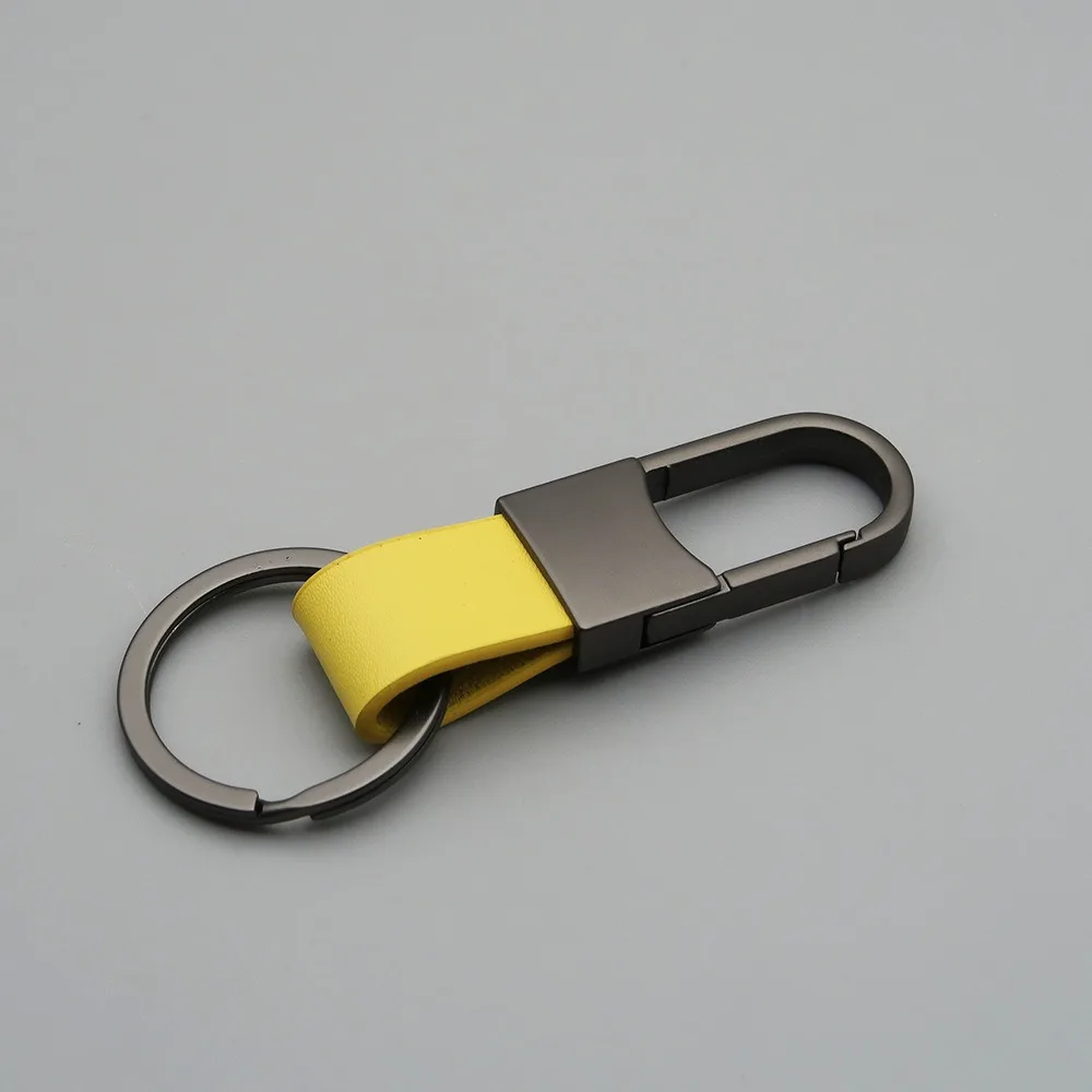 Alloy Leather Fur Keychain Multifunctional Durable Leather Waist Hanging Key Chain Business Style Carabiner Holder