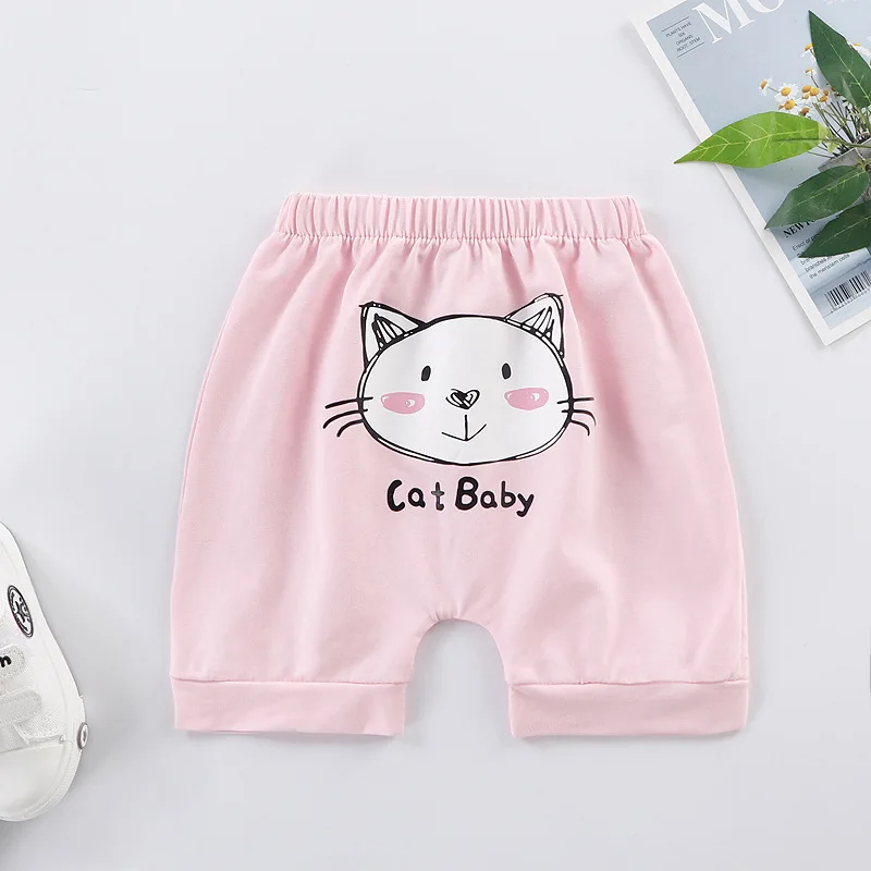 Baby Boys Shorts Casual Solid Colors Elastic Waist Boy Pants Summer Calf Length Kids Trousers Soft Infant PP pants