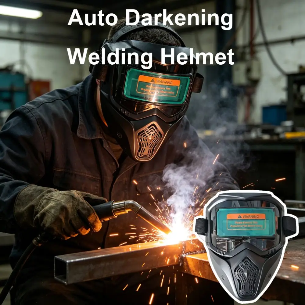 Face Protector Auto Darkening Welding Helmet Head-mounted Detachable Welder Mask Antiglare Large View Welding Face Shield