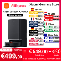 Global Version Xiaomi Robot Vacuum X20 Max Voice Control Automatic Dust Collection Whole House Scan Hair Liquid Cleaning