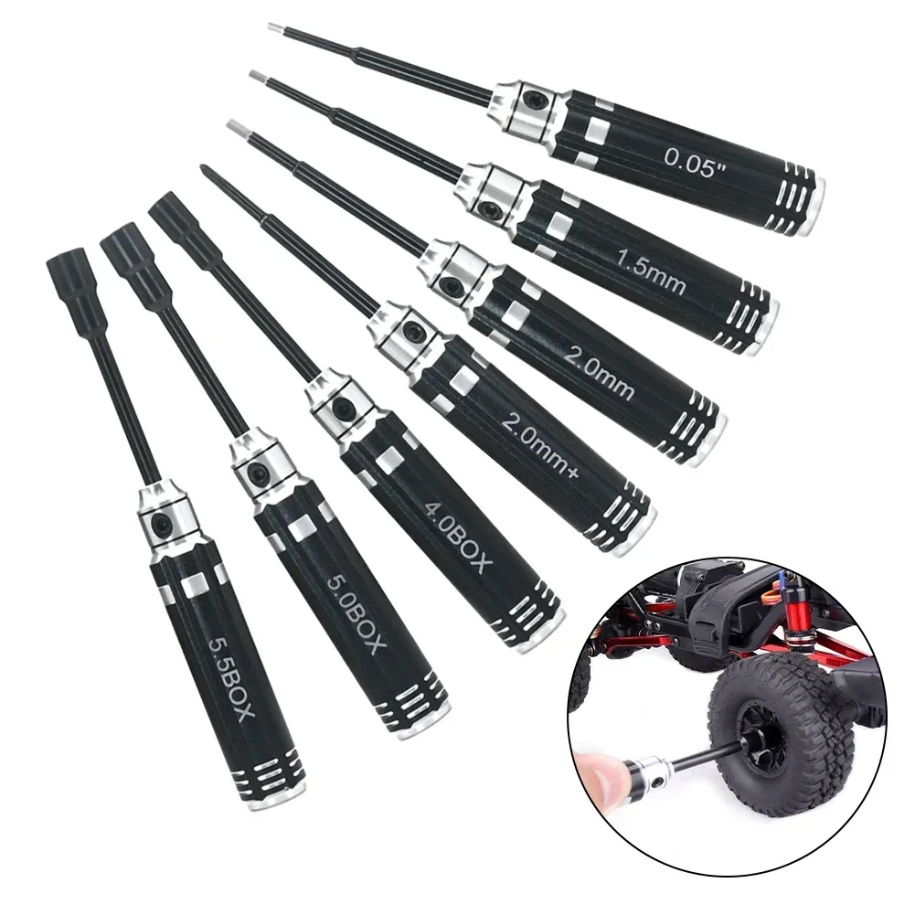 

7 шт., набор шестигранных отверток для гаек для X241/18/24 Rc, мини-гусеничная автомобильная отвертка, инструменты для прецизионной обработки, аксессуары для электроинструментов