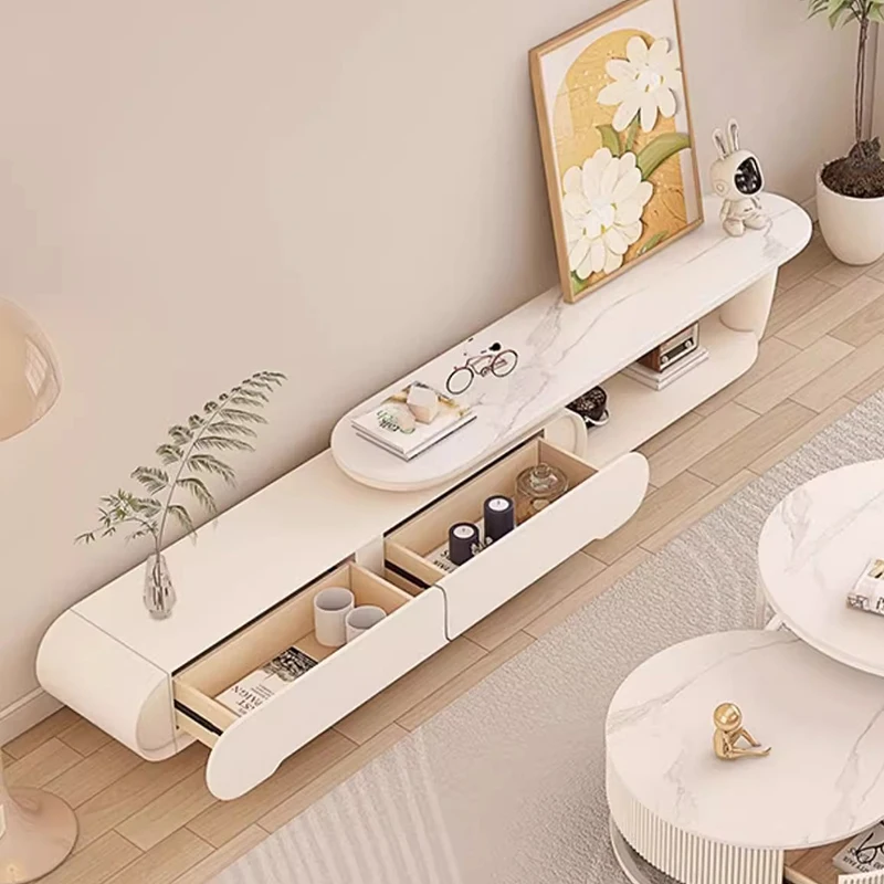 

Телескопический шкаф для телевизора из гранитной плиты. Простой современный и роскошный шкаф для телевизора с хранилищем и стеллажами для дисплеев и подставок.