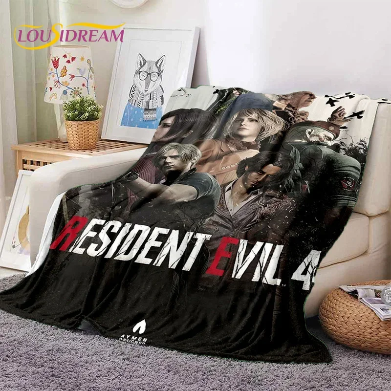 Horror Games R-Resident Evil Soft Flannel Blanket for Beds Bedroom Sofa Picnic,Throw Blanket for Cover Outdoor Leisure Nap Gift