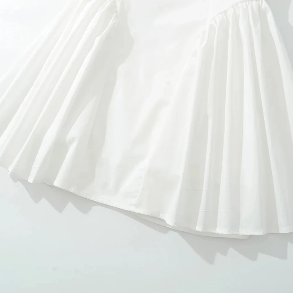 TWOTWINSTYLE Effen afslankende mini-jurken voor dames Diepe v-hals Schouder Jamming Mouwloze hoge taille jurk Dames