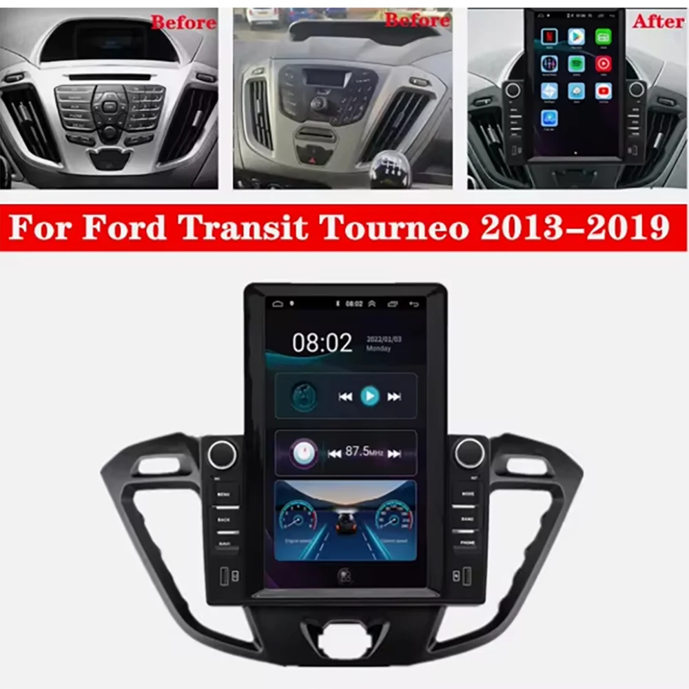 

9.7inch Car Stereo Radio GPS Player Navi Head Unit with Carplay/Android Auto Android 14 For Transit/Tourneo Custom 2012-2021