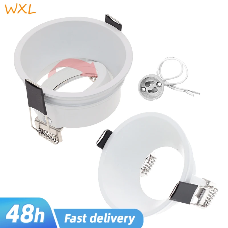 Okrągły zestaw wymienny do opraw wpuszczanych GU10 Czarny MR16 Montaż sufitowych lamp punktowych Rama GU5.3 Uchwyt gniazda lampy