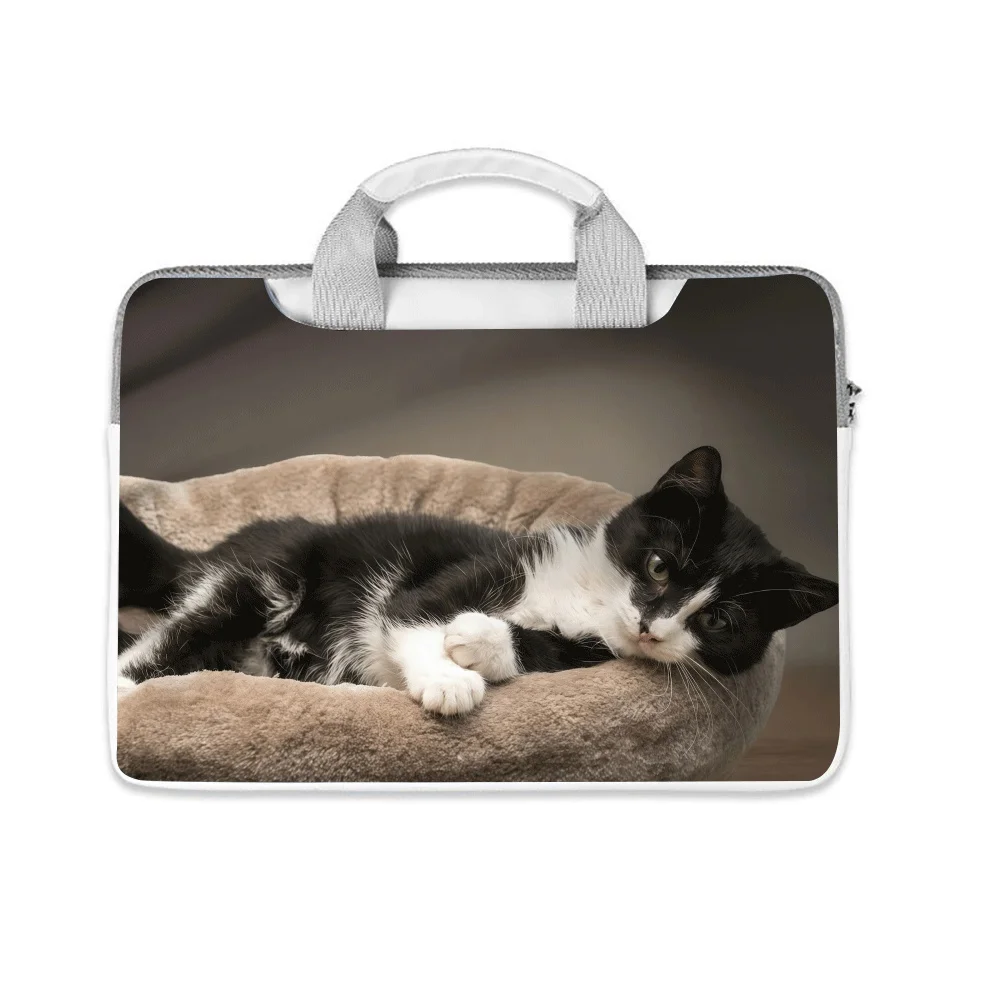 

Стильная сумка для ноутбука с принтом котенка, 12, 13,3, 14, 15,6 дюймов, мягкий защитный чехол из искусственной кожи для студенток, подарок на день рождения, Рождество