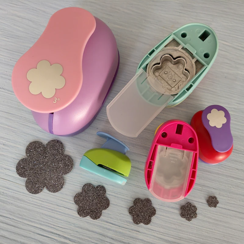 7.5cm 5.0cm 3.8cm 2.5cm 1.5cm flower craft punch Scrapbooking school Paper Puncher eva hole punch 6 petal cutter