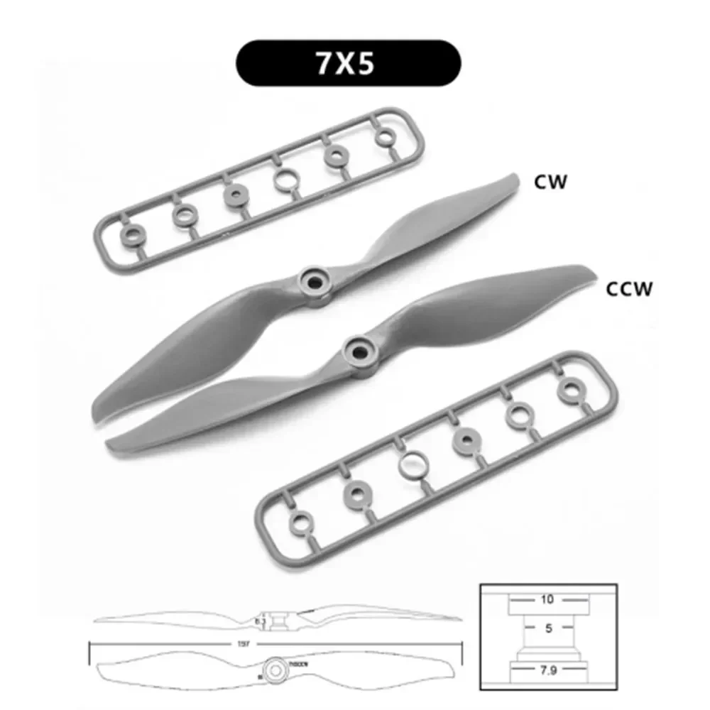 7inch 7X5 7050 CW CCW Nylon Glass Fiber Electric Propeller for Electric RC Airplane Quadcopter Multi-Rotor Racing Drone